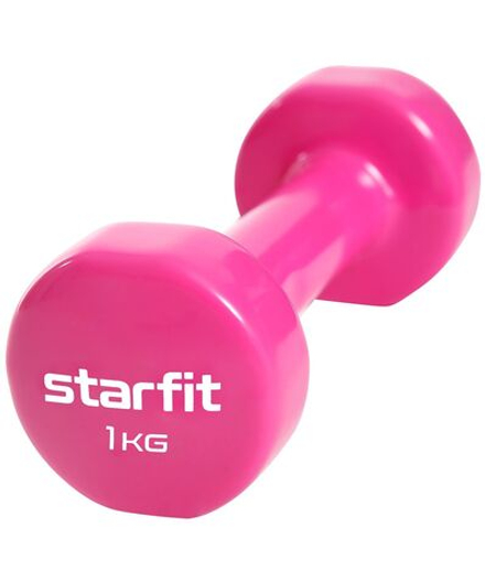 Гантель виниловая STARFIT DB-101 1 кг, розовый