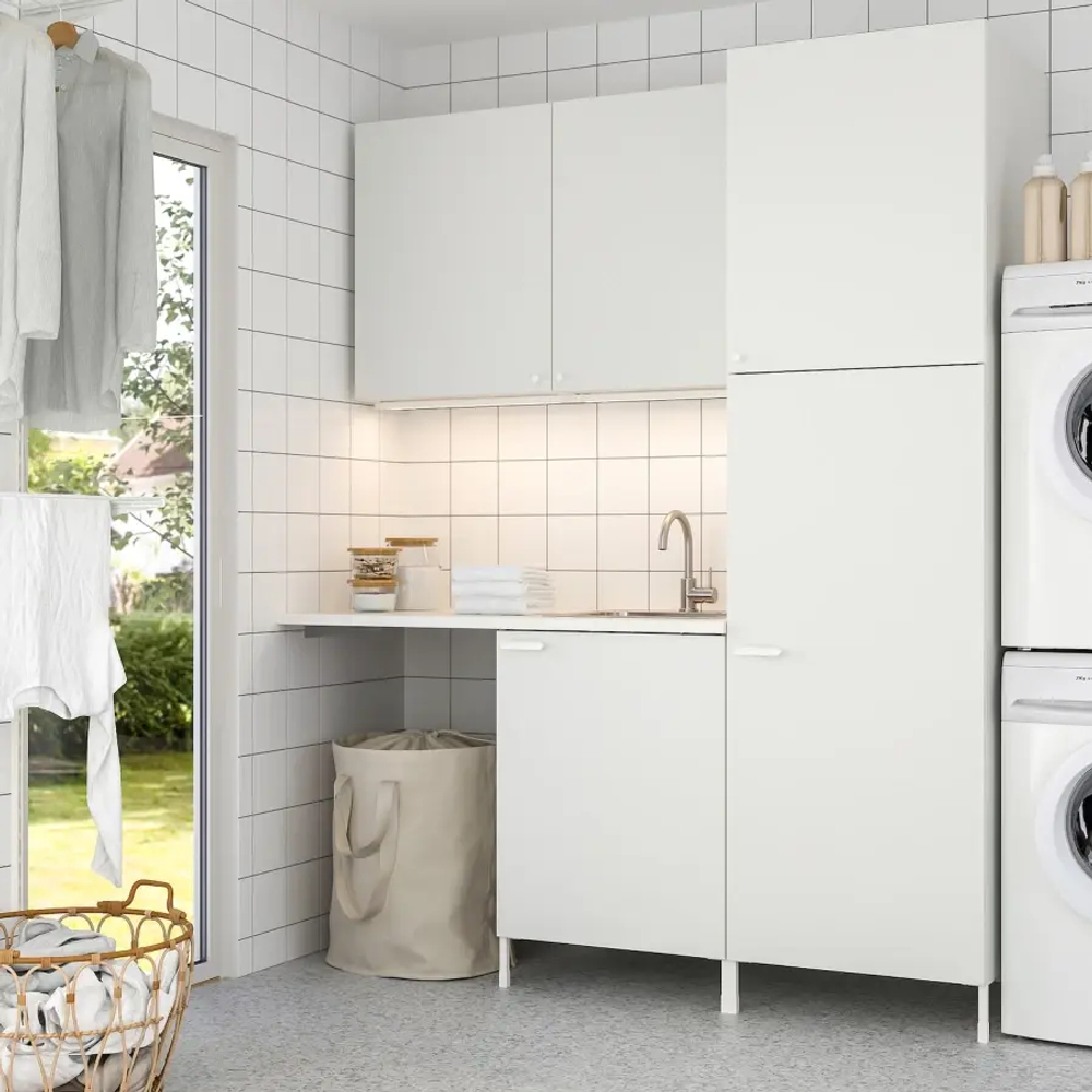 Комбинация для ванной - IKEA ENHET, 180х63.5х222.5 см, белый, ЭНХЕТ ИКЕА