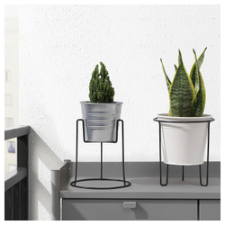 IKEA SVARTPEPPAR  (ИКЕА СВАРТПЕППАР)  -  Подставка для цветочного горшка, внутренняя/наружная, черная, 21 см