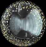 Шар (20''/51 см) Сфера 3D, Deco Bubble, Золотое конфетти, Прозрачный, 1 шт. в упак.