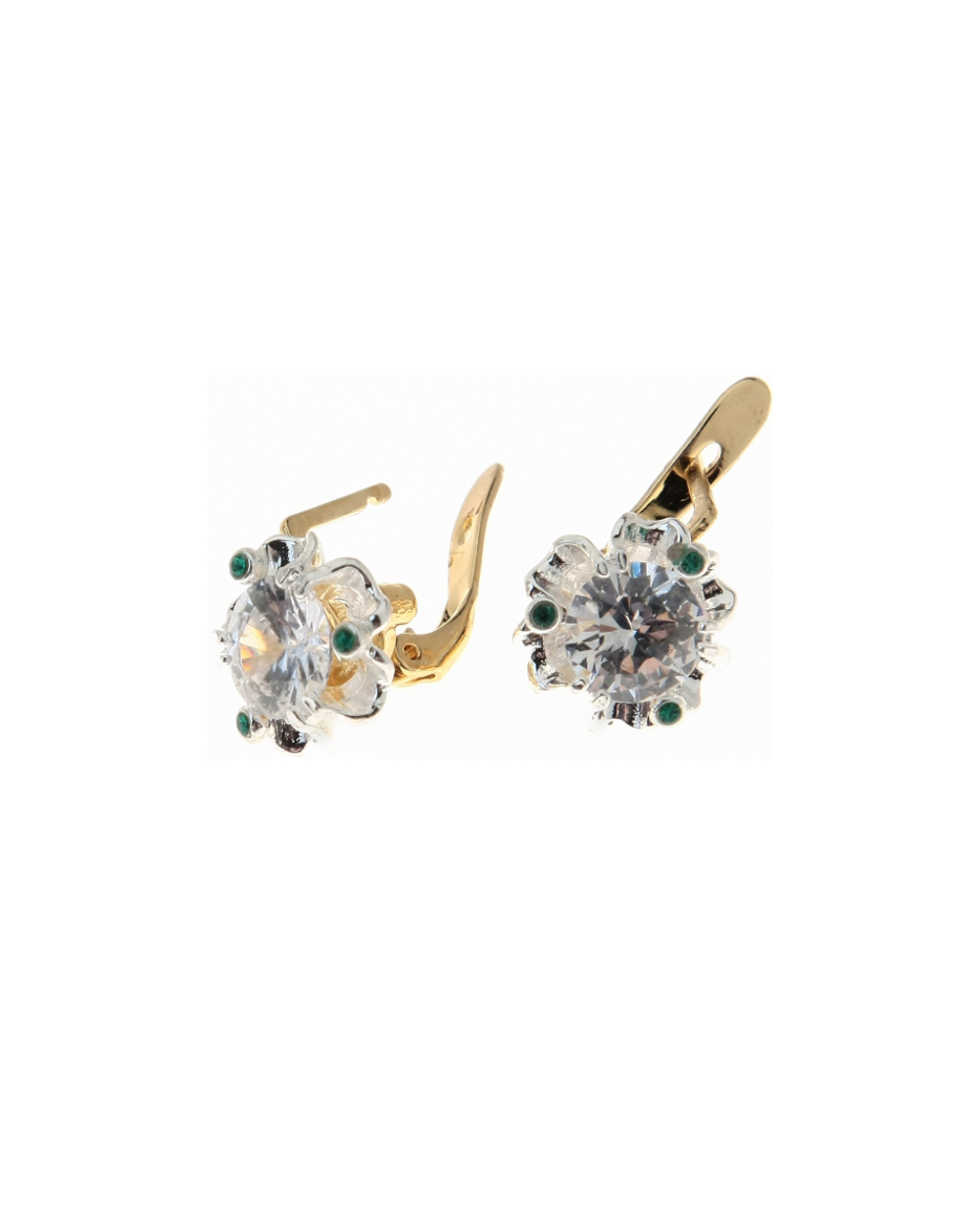 "Дурман" серьги в золотом покрытии из коллекции "Леди" от Jenavi с английским замком