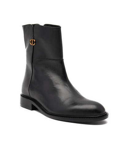 Кожаные ботильоны biker TWINSET - черный(222TCP222)