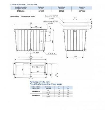 Крышка CCP25 для маслобака CP25М-LG1