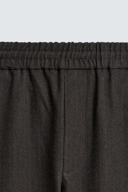 ZARA БРЮКИ RELAXED FIT ИЗ РЕЛЬЕФНОЙ ТКАНИ, КОРИЧНЕВЫЙ