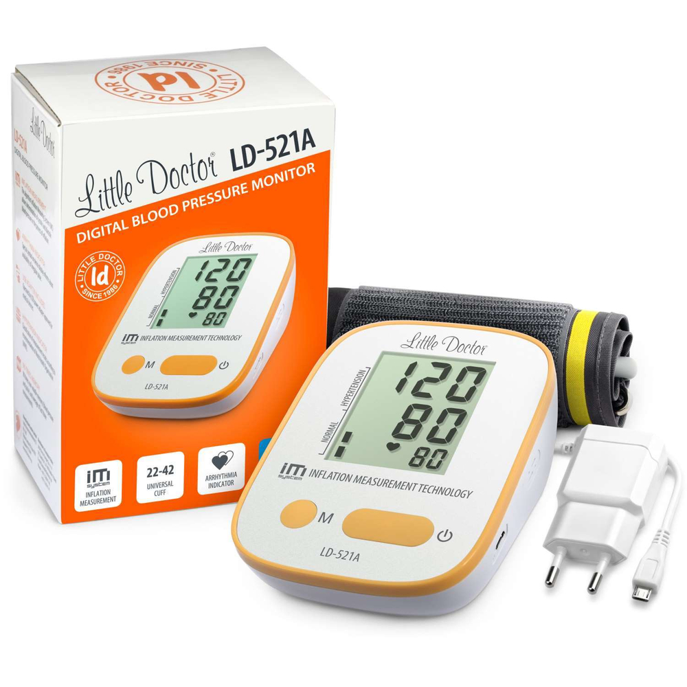 Тонометр автомат Little Doctor LD‑521A, адаптер (манжета 22-42см)
