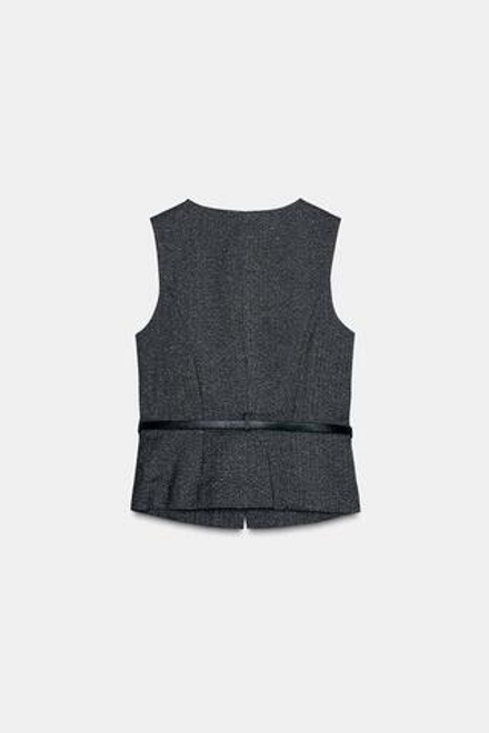 ZARA ТОП БЕЗ РУКАВОВ, СЕРЫЙ МЕЛАНЖ
