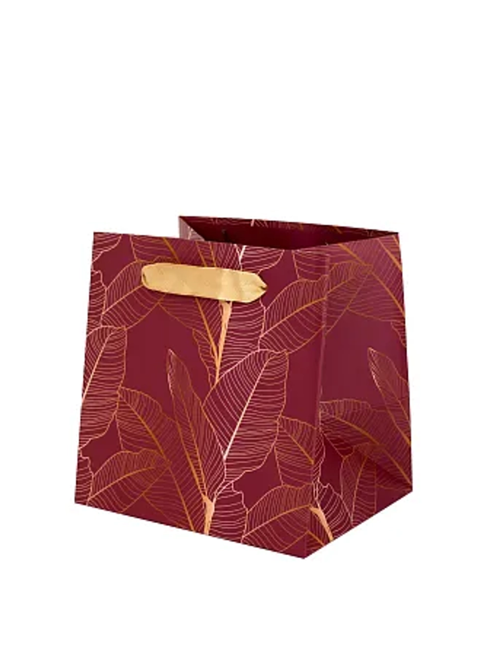 Пакет бумажный "Бордовый сад" 15х15х12см