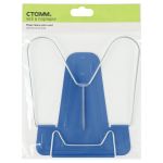 Подставка для книг, металлический корпус, металлический упор, синяя Стамм