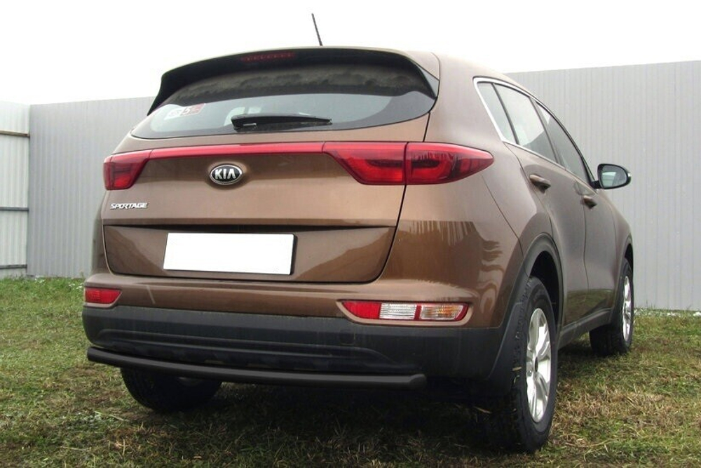 Защита заднего бампера (нержавейка) Kia Sportage (2016-2021) d57 (черный)