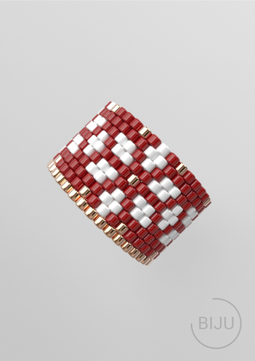 Схема кольца из бисера, узор PEYOTE, мозаичное плетение, четный счет, узор пейот из Miyuki Delica 11/0, файл PDF, RING_451_1