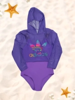 купальник слитный спортивный топ с капюшоном