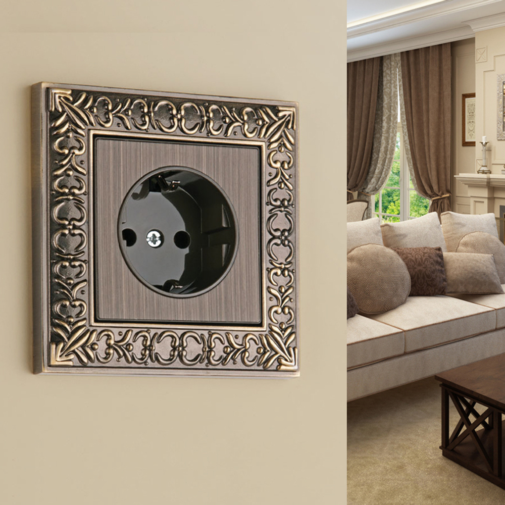 Накладка для розетки бронзовый