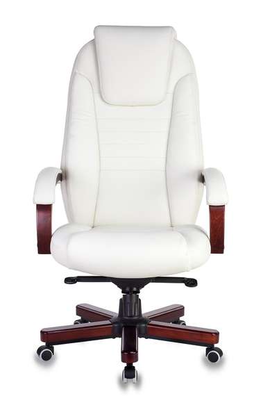 Кресло руководителя Бюрократ T-9923WALNUT слоновая кость кожа крестов. металл/дерево