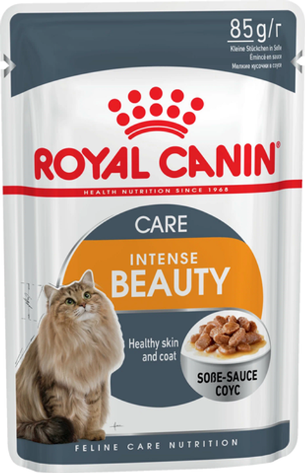 Royal Canin 85г пауч Intense Beauty Влажный корм для кошек для красоты шерсти и здоровья кожи (соус)