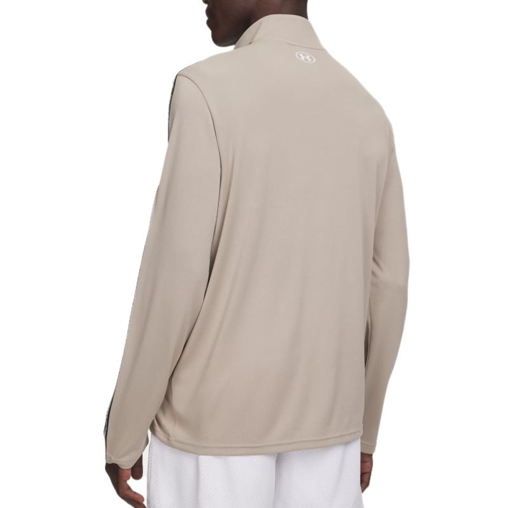 Теннисная футболка Under Armour Tech Taping 1/2 Zip - timberwolf taupe/black/white