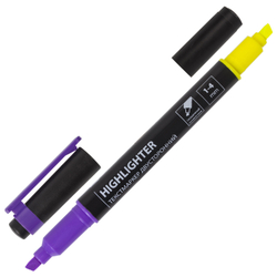 Набор текстовыделителей двусторонних BRAUBERG DUAL TIP 4 шт., АССОРТИ, линия 1-4 мм, 150845