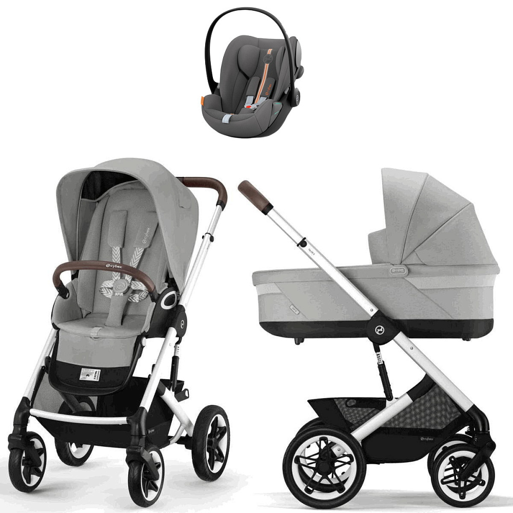 Коляска Cybex Talos S Lux SLV complete Cloud G Lava Grey Plus Base G 4 в 1 Stone Grey с дождевиками