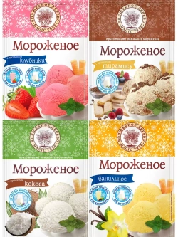 Ассорти из смесей для мороженого 70 г * 4 штуки (№2)
