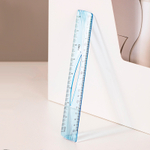 Линейка DELI "Woove" 20 см, тонированная голубая