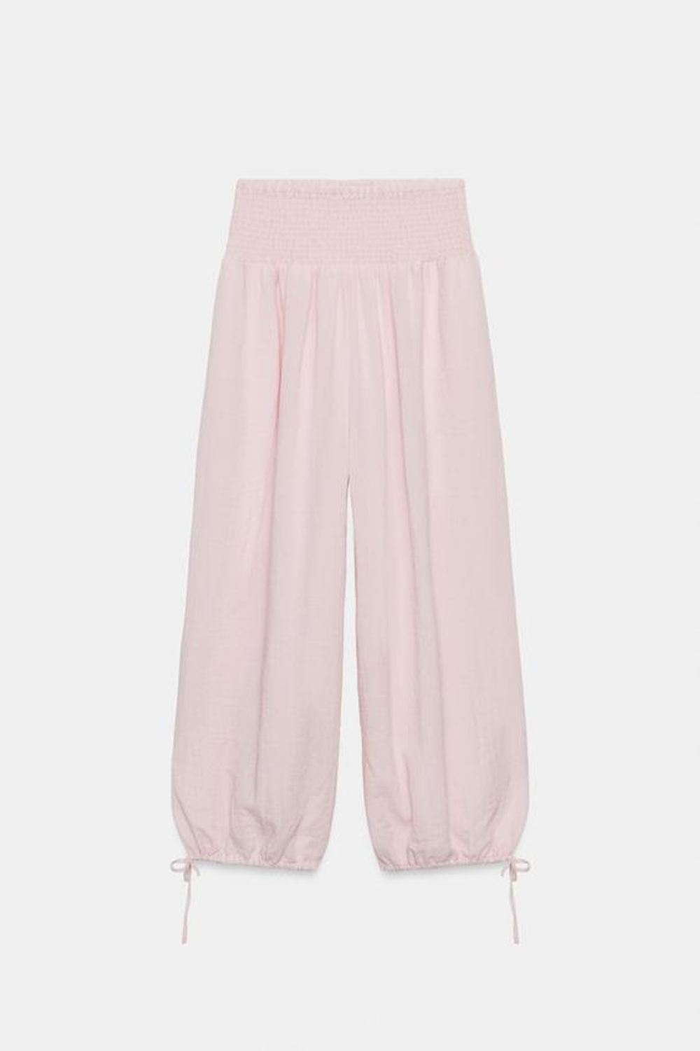 ZARA БРЮКИ BAGGY С ЭЛАСТИЧНЫМ ПОЯСОМ, СВЕТЛО-РОЗОВЫЙ