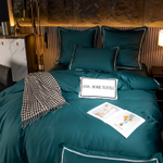 Комплект постельного белья Однотонный Сатин Премиум широкий кант на резинке OCPKR025