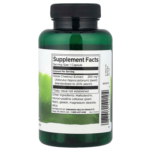 Swanson, Экстракт конского каштана, 250 мг, 120 капсул