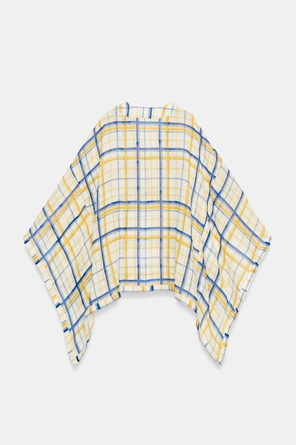 ZARA ТУНИКА ИЗ 100% РАМИ В КЛЕТКУ — ZW COLLECTION, РАЗНОЦВЕТНЫЙ