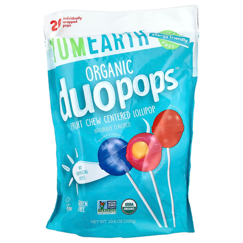 YumEarth, Organic Duopops ™, разнообразие, 20 леденцов, 300 г (10,6 унции)