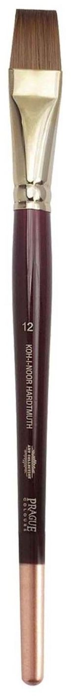 Кисть художественная KOH-I-NOOR колонок, плоская, №12, короткая ручка, блистер, 9936012010BL