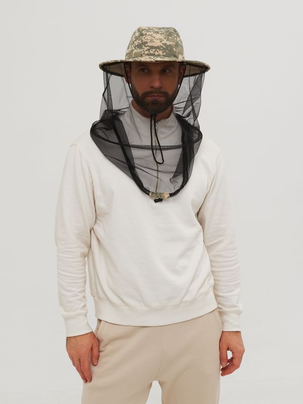 Панама-накомарник с кольцом Антигнус ткань Смесовая цвет Светлый пиксель (128/2)