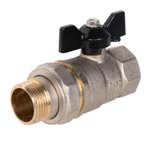 Кран шаровой латунный LD Pride 47.20.В-ГШ.Б Ду 20 Ру 40 вн-американка, (бабочка)