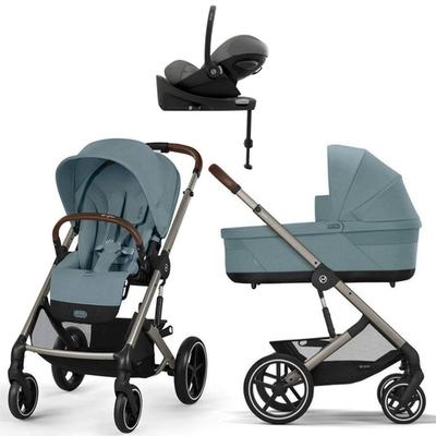 Коляска Cybex Balios S Lux TPE complete Cloud G Lava Grey Base G 4 в 1 Stormy Blue с дождевиками