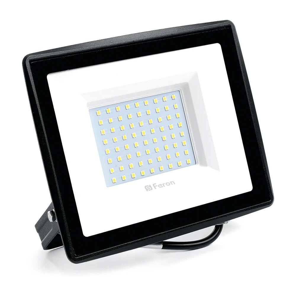 Feron Прожектор св/д 100W(9500lm) 6400K 6K IP65 2835 SMD AC220V/50Hz черн 261x217x33 LL-922 32103