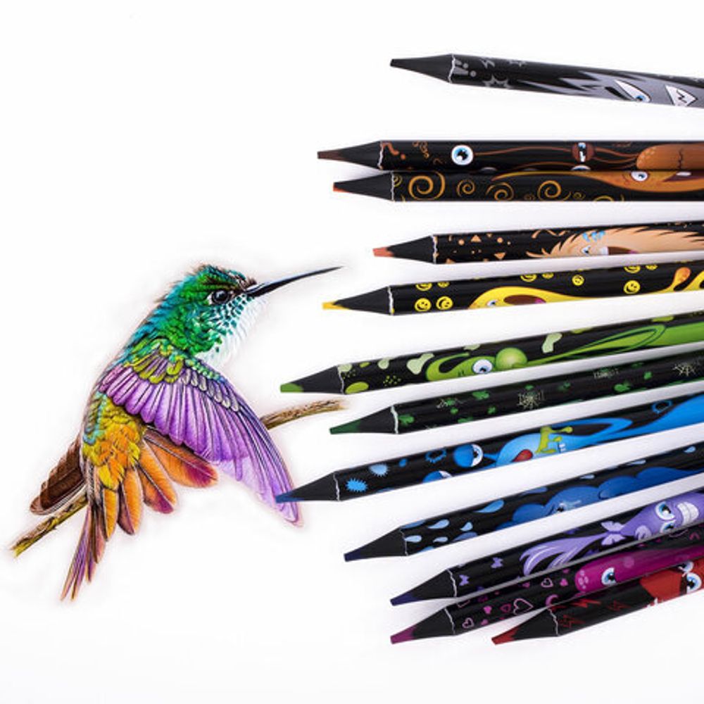 Карандаши цветные MAPED "COLOR PEP'S Black Monster", 12 цветов, трехгранные, 862612