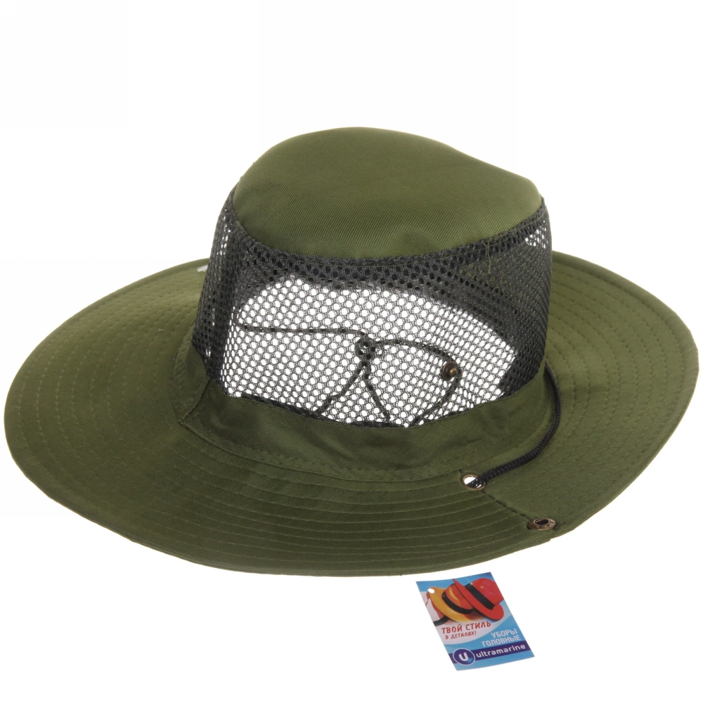 Шляпа мужская с клепками и сеткой «Cowboy», микс 6 цветов, 58р, ширина полей 7,5см