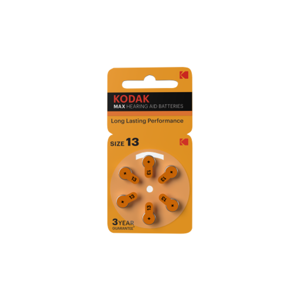Батарейки Kodak ZA13-6BL [KZA13-6] MAX Hearing Aid | Воздушно-цинковые (Слуховые)