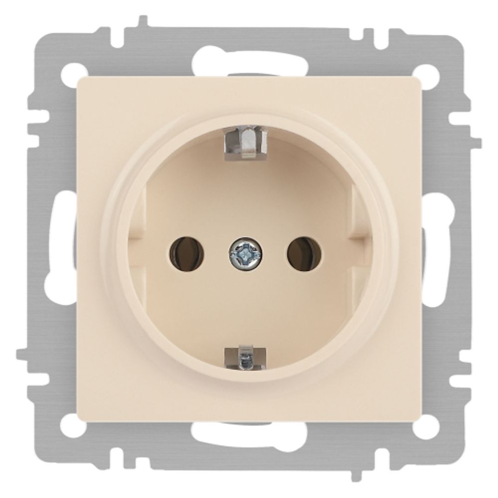 Розетка Intro Accent 6-202-02 2P+E Schuko 16А-250В IP20 СУ AL/CU слоновая кость