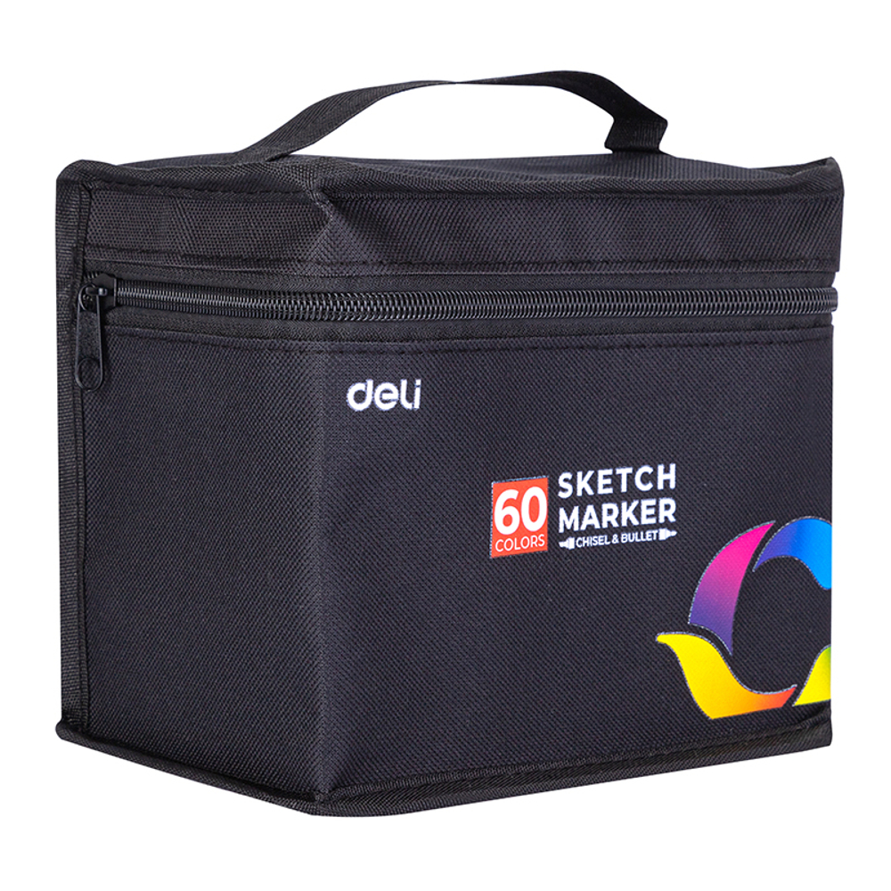 Набор маркеров для скетчинга DELI, двухсторонний 1/6 мм, 60 цветов