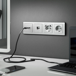 Накладка для розетки HDMI (серебряный рифленый)