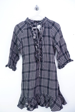 Платье стильное в клетку с рюшками 44 размер