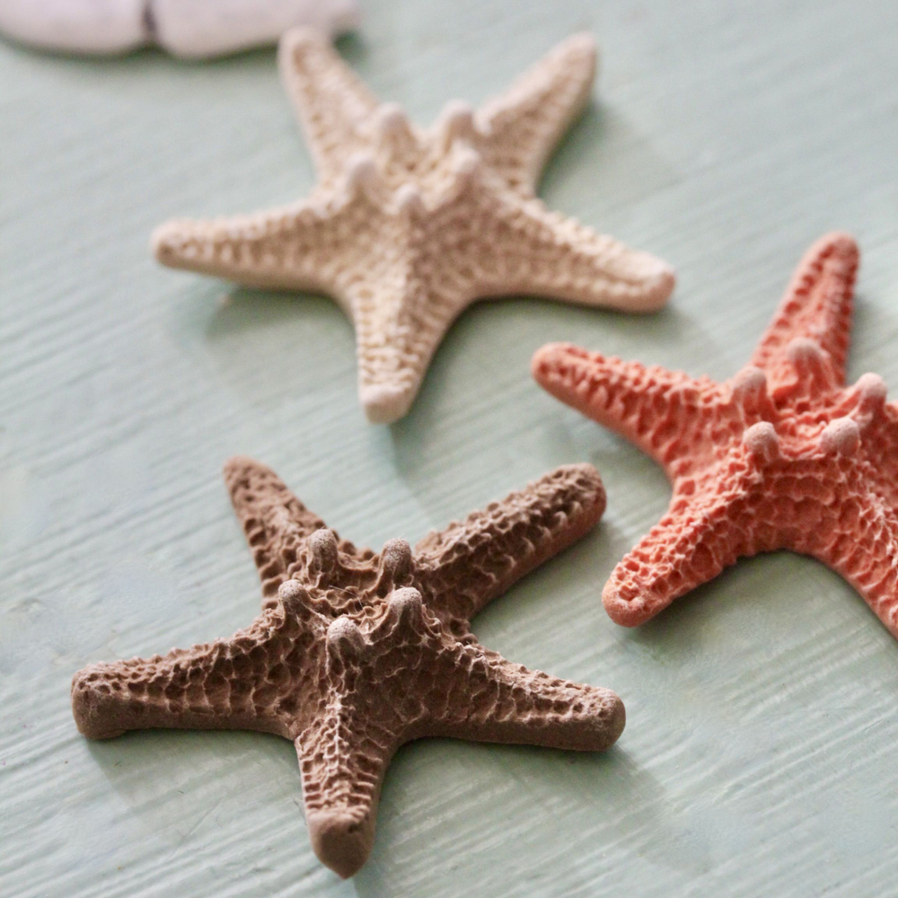 Молд силиконовый для творчества "Морские звезды и Рыбка" / форма для лепки из полимерной глины, пластилина, гипса, воска и мыла