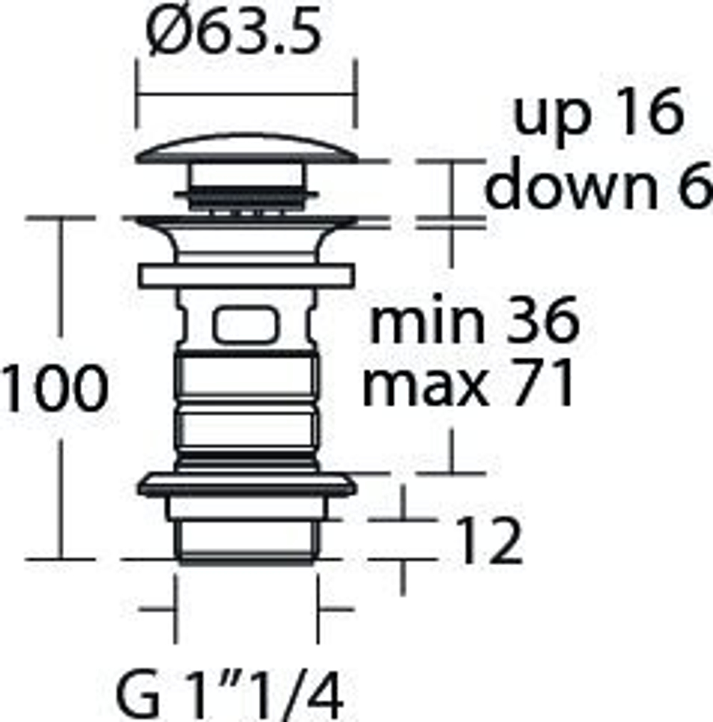 Нажимной донный клапан для умывальника Ideal Standard E1482XG