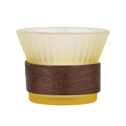 Чашка 220 мл кофейная без ручки желтая матовая Japanese Style дерев. вставка d 9,1 см h7,1 см [1]