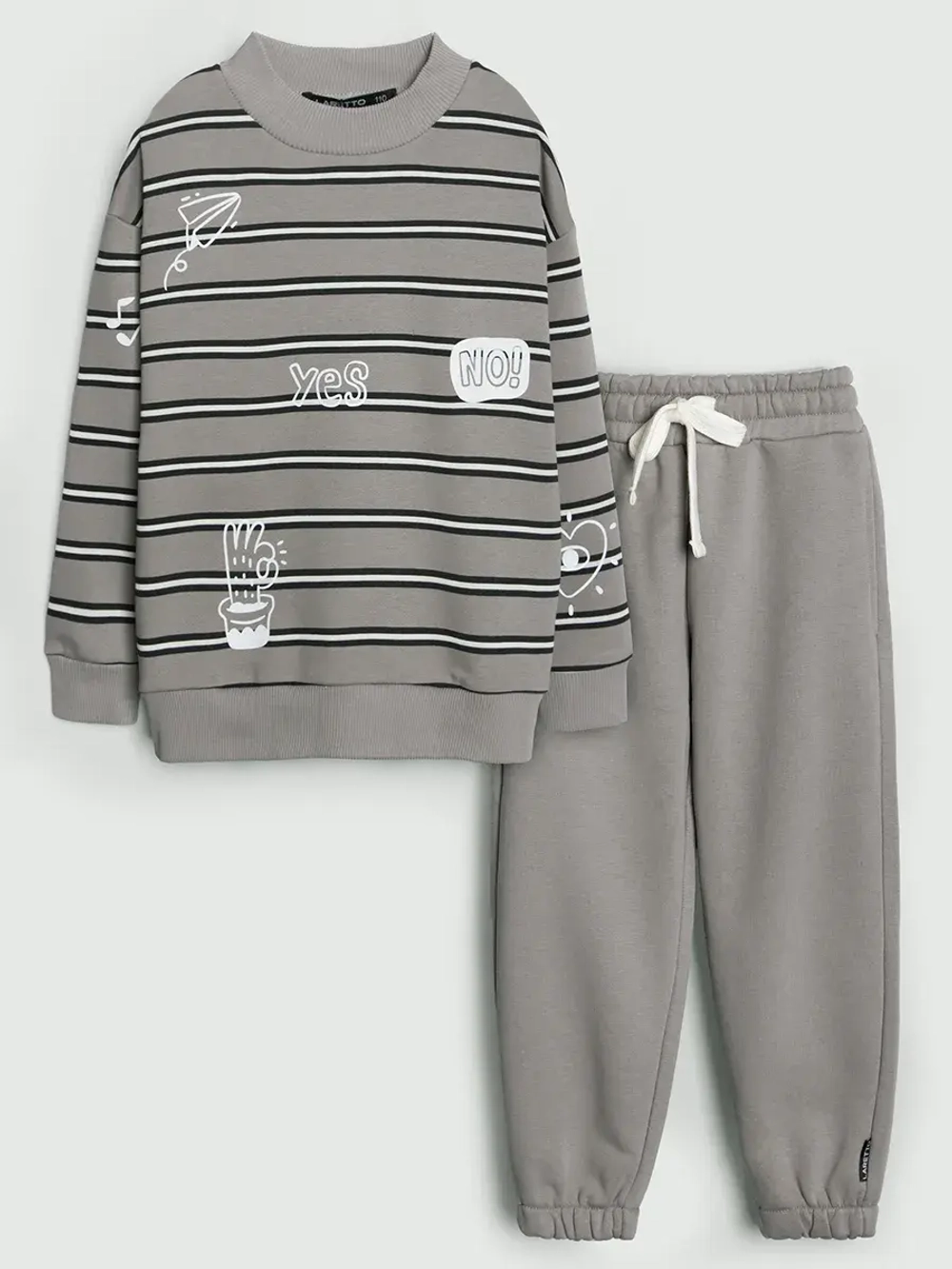 Спортивный костюм для девочки на весну серый оверсайз