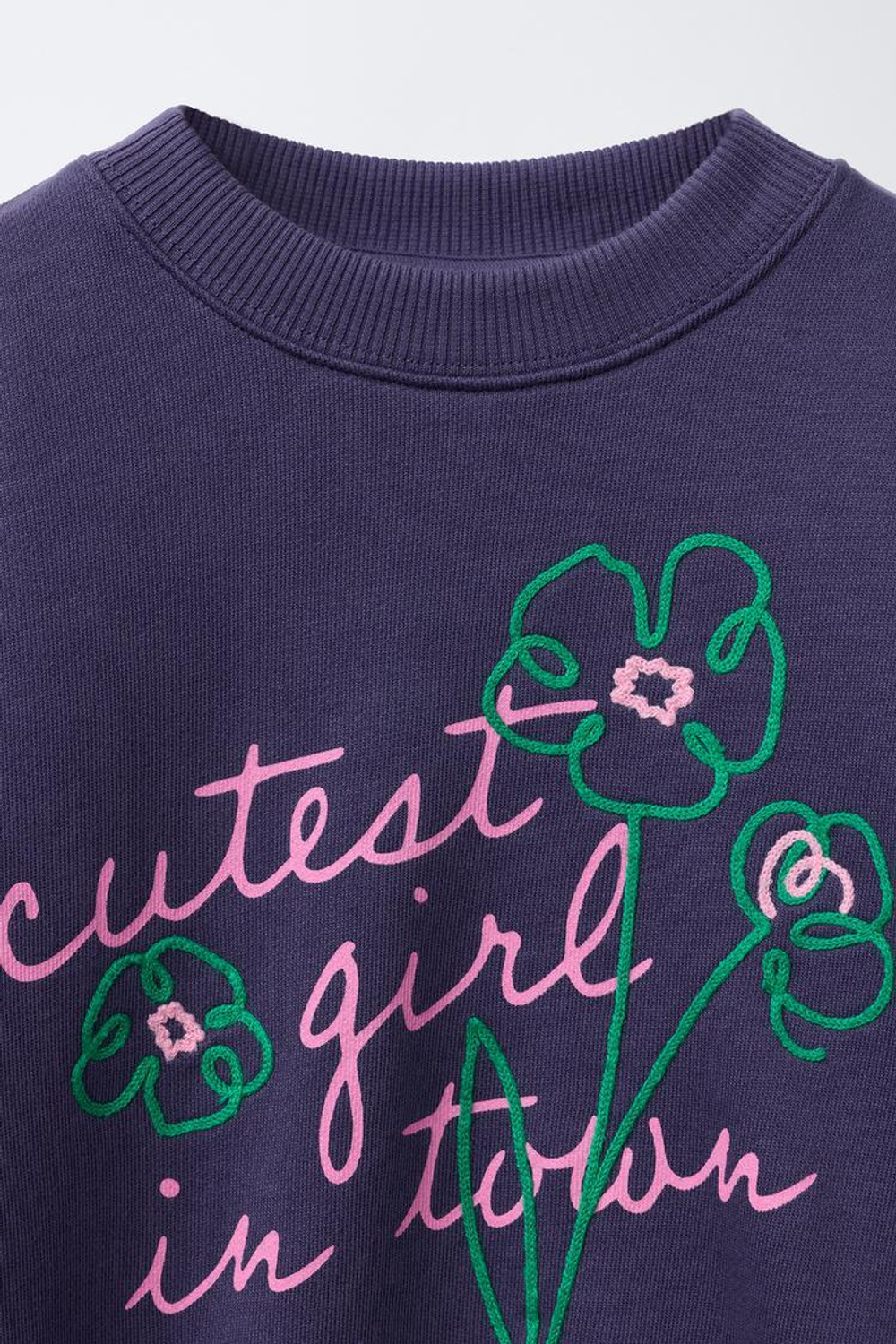 ZARA ТОЛСТОВКА С ВЫШИВКОЙ, ЯРКО-СИНИЙ