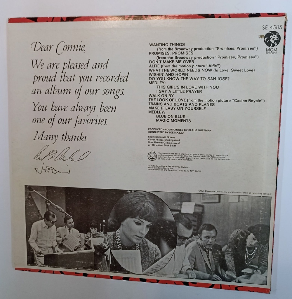 Connie Francis Sings Bacharach And David (US 1968)