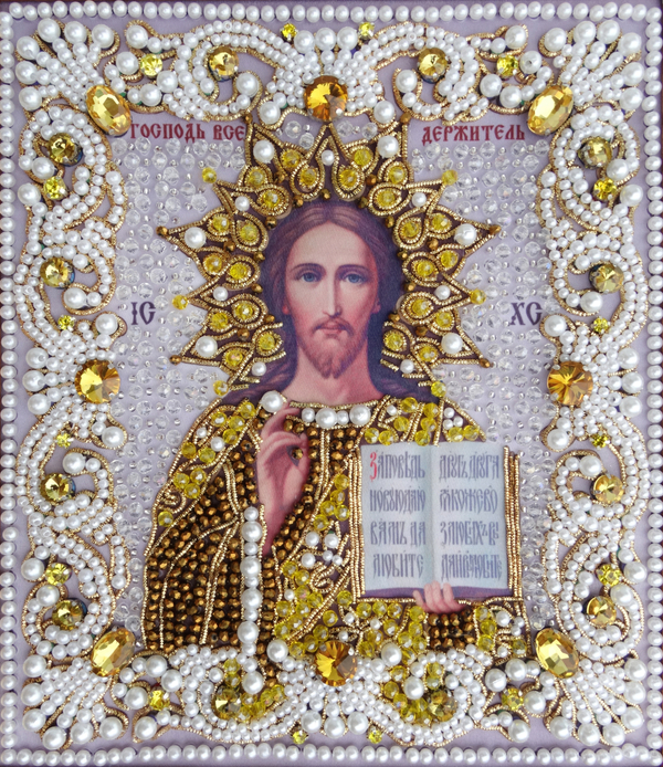 ЖС-6-ЗЖ Набор для вышивания хрустальными камнями Господь Вседержитель (желтый)