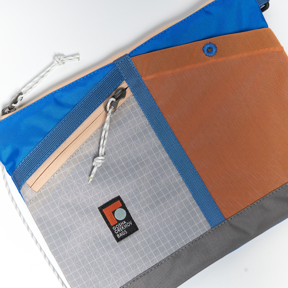 Сумка Sacoche белый/небесно-голубой/кирпичный