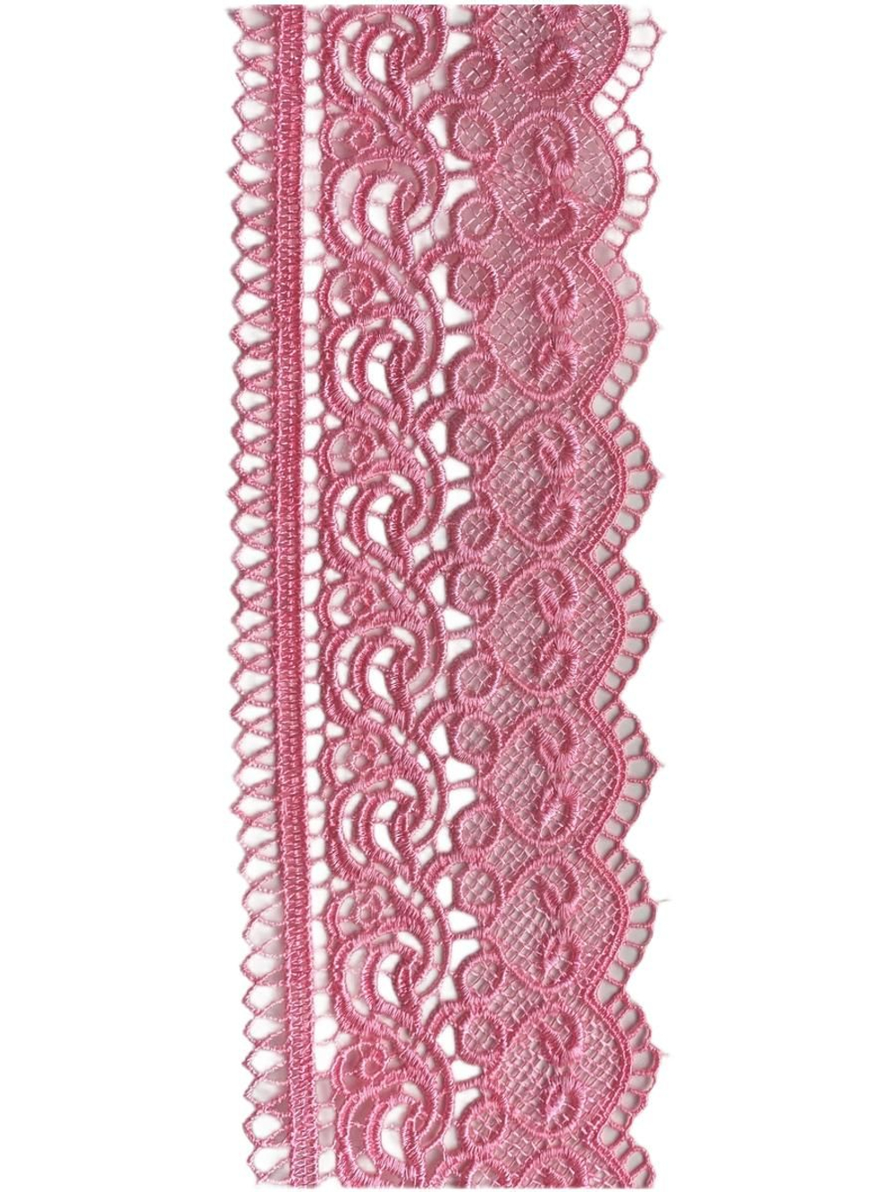 кружево неэластичное рашель - с фестонным краем (розовый) ш-7см