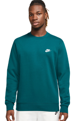 Мужская теннисная кофта Nike Swoosh Club Crew - geode teal/white